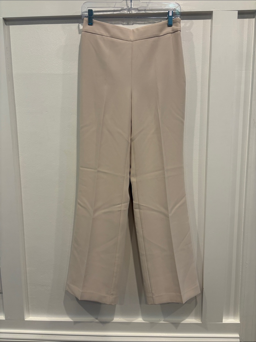 Ann Taylor Cream Wide-Leg High-Rise Pants